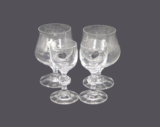 Bohemia Crystal glasses. Choice of Diana snifters, Claudia liqueur glasses. Made in Czechoslovakia.
