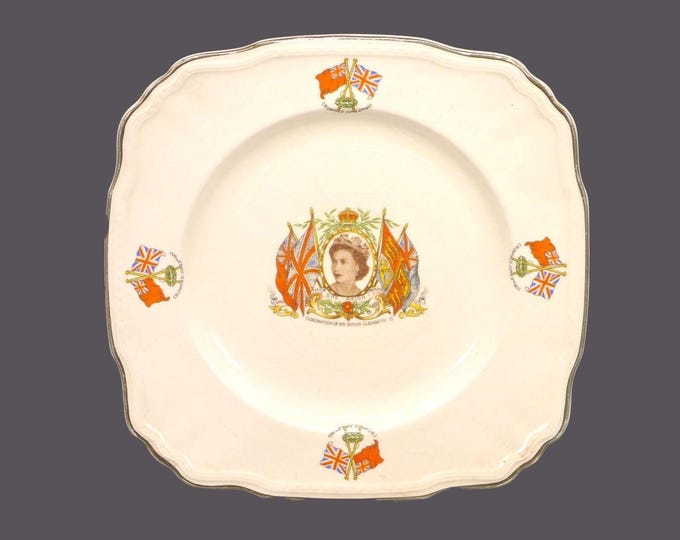 Alfred Meakin Coronation of Queen Elizabeth II commemorative plate made in England.