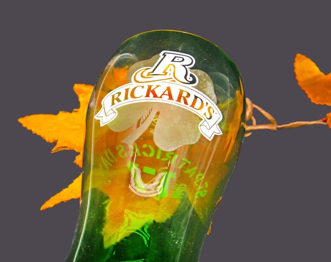 Rickard's Ale St. Patrick's Day green beer pint glass. Gift for him. Gift for dad.