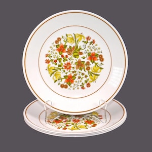 Four Corelle Corningware Indian Summer salad plates made in the USA.