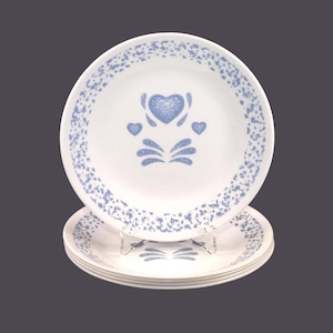 Vintage Corelle Corningware Blue Hearts Brotteller hergestellt aus den USA. 5er Set.