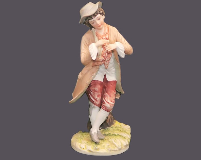 Lefton porcelain bisque Victorian-style figurine KW23248A made in Japan. Man in Victorian dress.