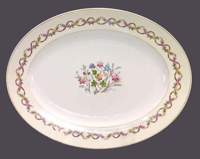 Vintage Wedgwood Sandringham Pink W3510 large oval turkey platter made in England.