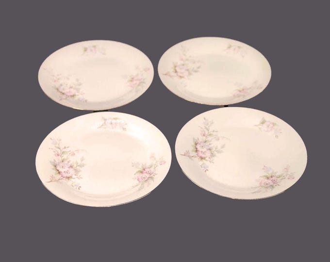 Vintage Sadler Romance salad plates. Apple blossoms. Set of 4.