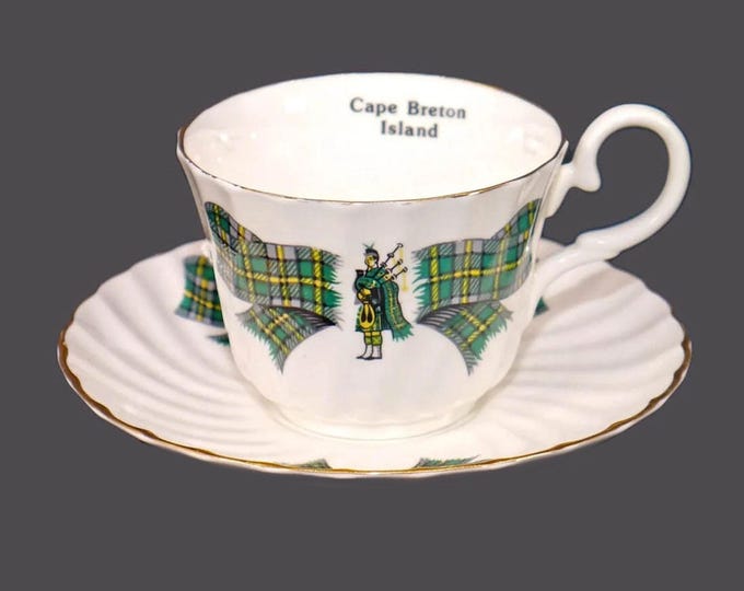 Vintage Royal Stuart Tartan Bone China Cup and Saucer: Cape Breton Souvenir