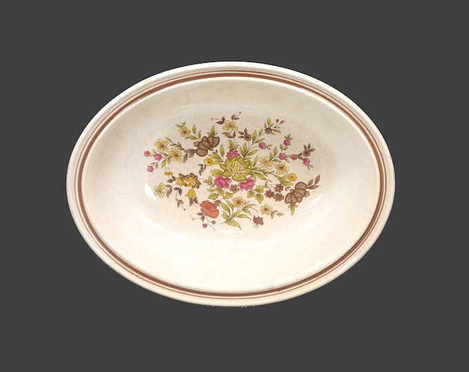 Royal Doulton Gaiety LS1014 oval rimmed stoneware serving bowl. Lambethware stoneware made in England.