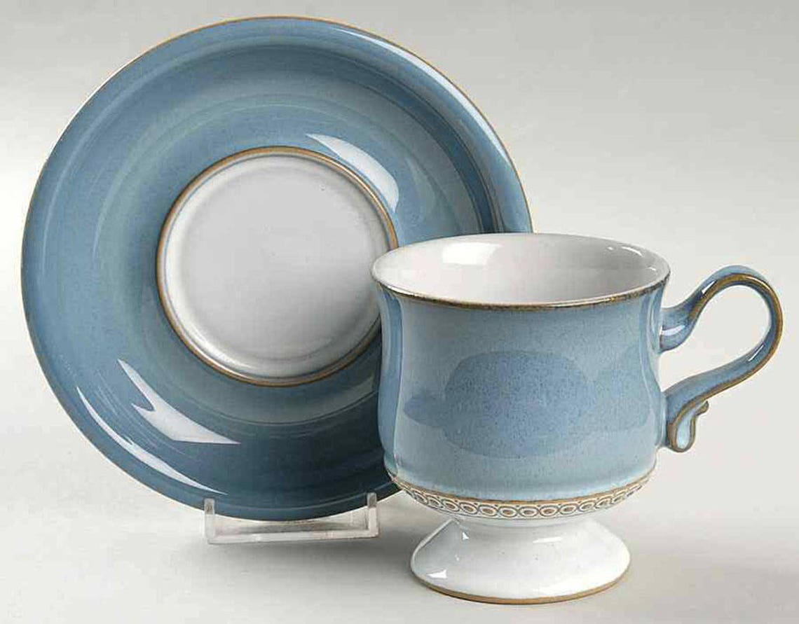 Denby Castile Stoneware Cup and Saucer Set Made in England. Etsy Canada