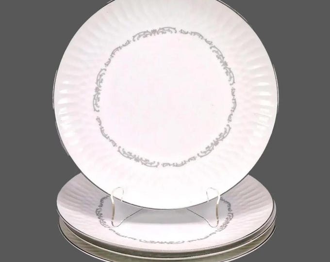 Four Noritake Camden 6350 large dinner plates made in Japan.