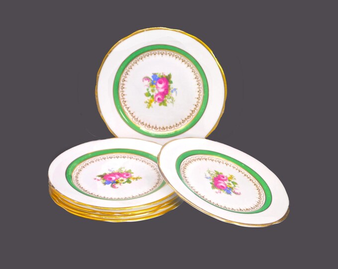 Six Royal Stafford 7409 bone china bread plates made in England. Flaws (see below).