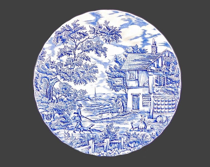 Myott The Hunter Blue dinner plate. China-Lyke ironstone made in England.