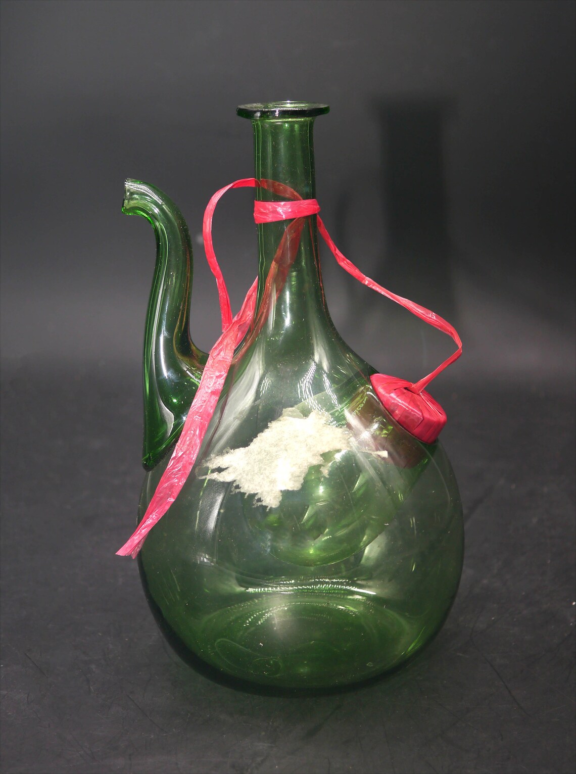 Midcentury Green Glass Italy Fiasco Wine Decanter Bottle With Etsy