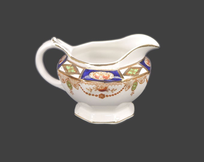 Antique Thomas Hughes & Son Imperial Derby creamer jug. Imari-style tableware made in England.