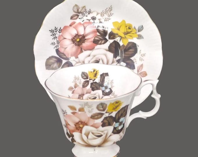 Vintage Royal Albert White Rose bone china tea set made in England.