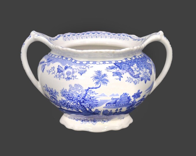 Wood & Sons Seaforth Blue sugar bowl (no lid) made in England. Flaw (see below).