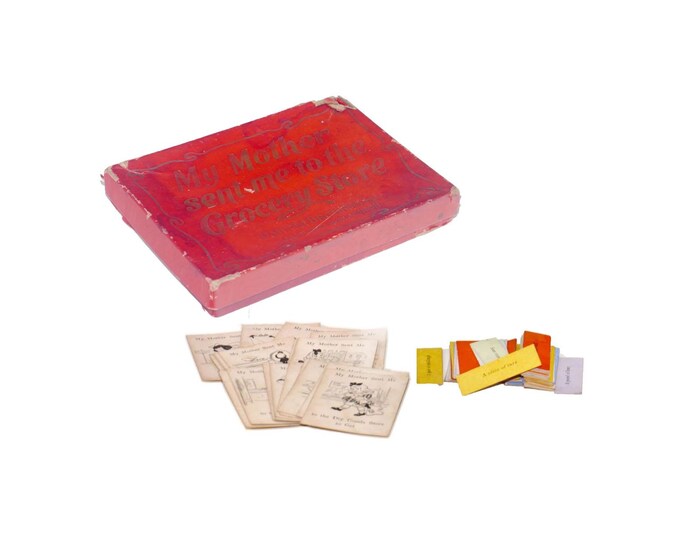 Antique card game My Mother Sent Me to the Grocery Store. Parker Brothers. Printed USA.