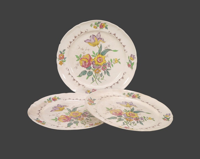 Three antique art-nouveau period Booths BOO68 dinner plates made in England. Flaws (see below).