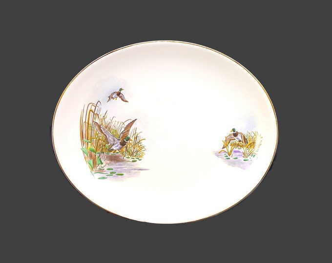 Swinnerton's Wild Ducks oval serving platter. Nestor Vellum ironstone made in England.