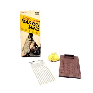 Word Mastermind board game published 1972 by Parker Brothers as game A261. Complete.