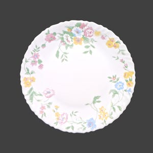 Vintage Arcopal Feston Hortense milk glass dinner plate made in France.