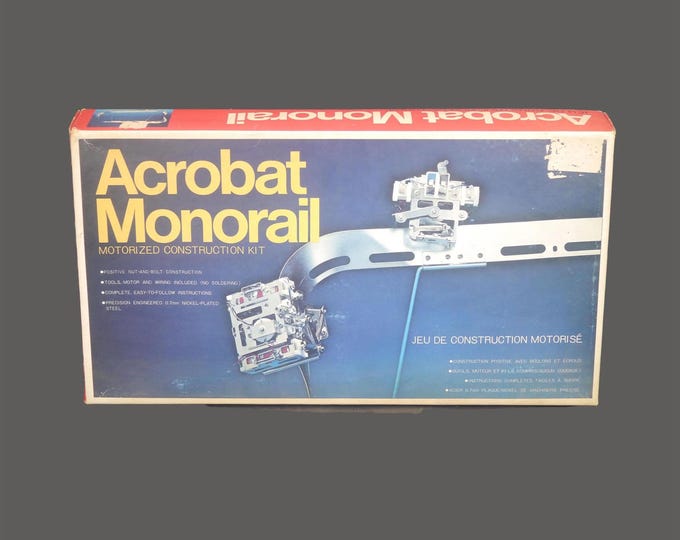 Vintage Gakken Acrobat Monorail Motorized Construction Kit No 1796. Japan. Complete, NIB