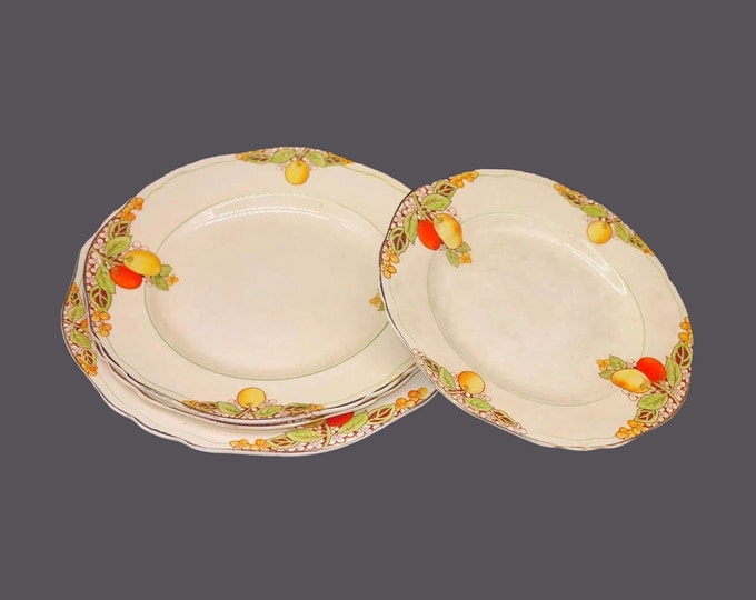 Four art-deco era Crownford Eden plates made in England. Flaws (see below).