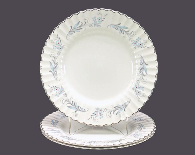 Three J&G Meakin Burlington dinner plates. Classic White Ironstone made in England.