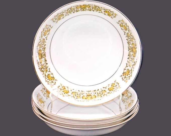 Four Towne House Daffodil 3709 coupe soup bowls made in Japan.