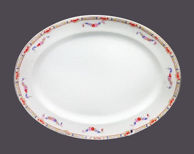 Brittiana Pottery BP Co oval meat or turkey platter made in Scotland. Similar to Johnson Brothers Arundale.