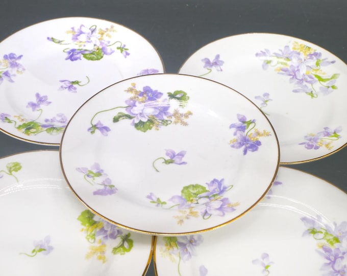 Six Charles Ahrenfeldt Limoges AHR1082 bread plates made in France.