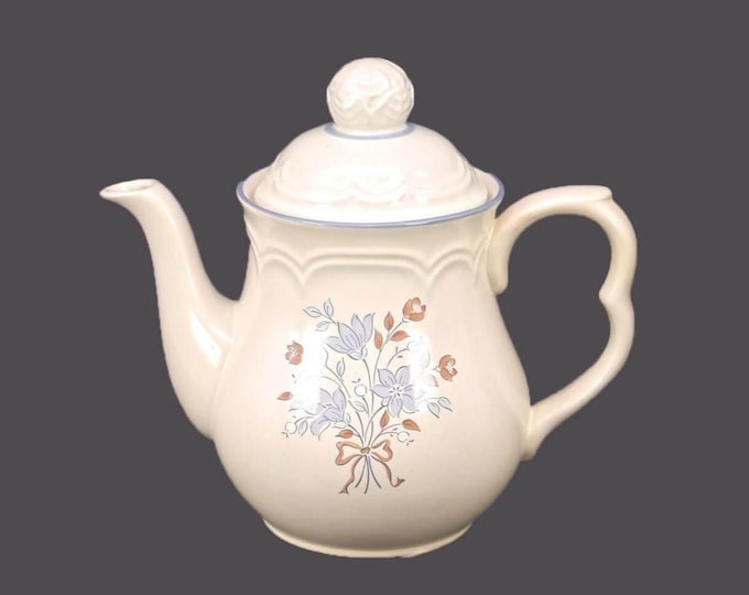 Vintage Cordella Bluet six-cup stoneware coffee pot made in Japan. Flaws.