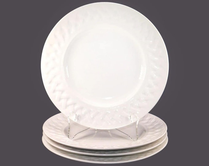 Vintage Martha Stewart French Cupboard all-white salad plates. 4 plates.