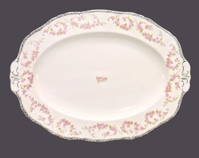 Alfred Meakin Harmony Rose lugged oval meat serving platter made in England.