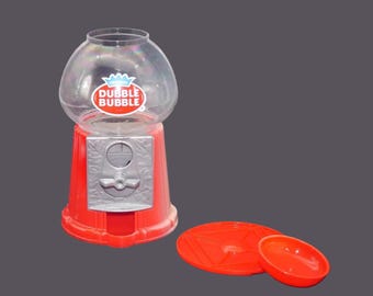 Vintage Dubble Bubble Gumball Machine: Plastic Dispenser, Coin Operated