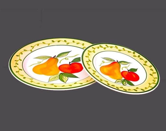 Vintage Stoneage Peramela Plates: Hand-Painted Stoneware, Carleen Gaby Design