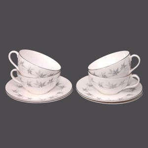 Vintage Royal Doulton Kimberly H4961 cup and saucer sets made in England. 4 sets.