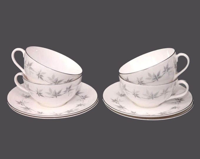 Four Royal Doulton Kimberly H4961 cup and saucer sets made in England.