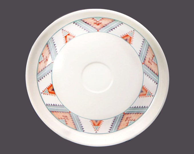 Mikasa Santa Fe CAC24 round stoneware chip 'n dip fondue nacho platter. Intaglio stoneware made in Malaysia.