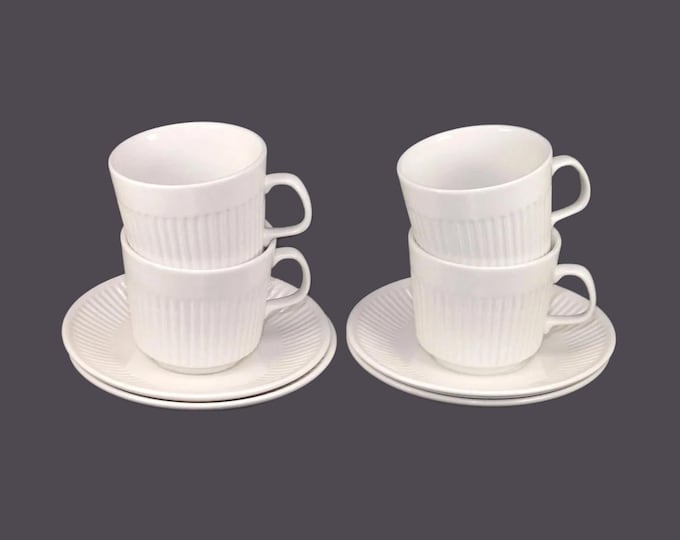 Four Johnson Brothers Athena cup and saucer sets made in England.