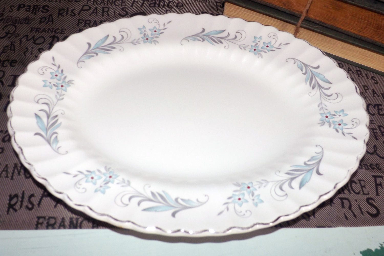 Vintage (1960s) J&G Meakin Burlington oval vegetable platter. Scalloped