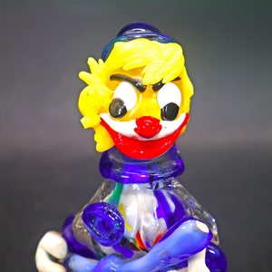 Murano Art Glass Clown Figurine: Hand-Blown Band Member, Italy