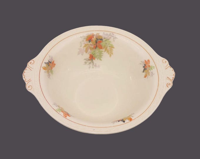 Art deco era J&G Meakin Autumn Glory lugged serving bowl. Autumn leaves. Sol Sunshine ironstone made in England.