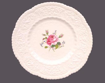 Antique Birbeck Rose Dessert Plate: Georges Jones Crescent Pottery, England