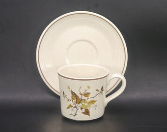 Royal Doulton Wild Cherry LS1038 stoneware cup and saucer set. Lambethware stoneware made in England.