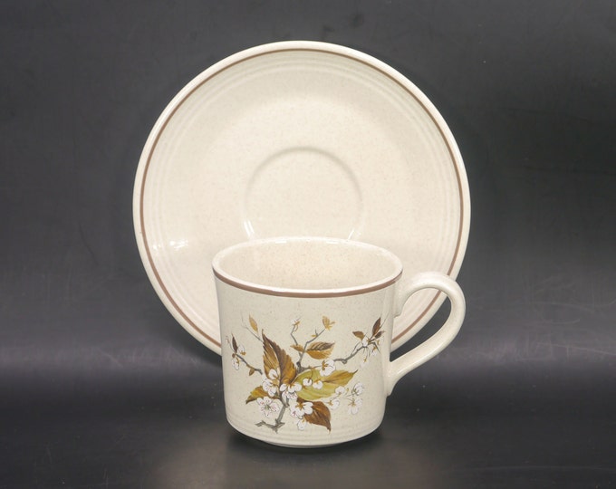Royal Doulton Wild Cherry LS1038 stoneware cup and saucer set. Lambethware stoneware made in England.