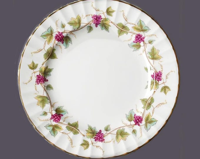 Royal Worcester Bacchanal White bone china salad plate made in England. Sold individually.