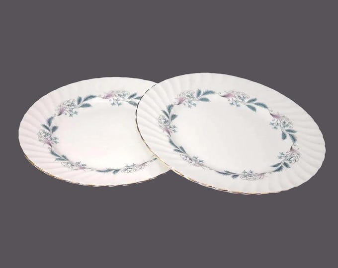 Pair of Heathcote China Carrousel dinner plates. Bone china made in England. Plates are two different sizes (see below).