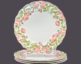 Vintage Nikko Precious 9303 dinner plates. Japan. Set of 4. Flaw.