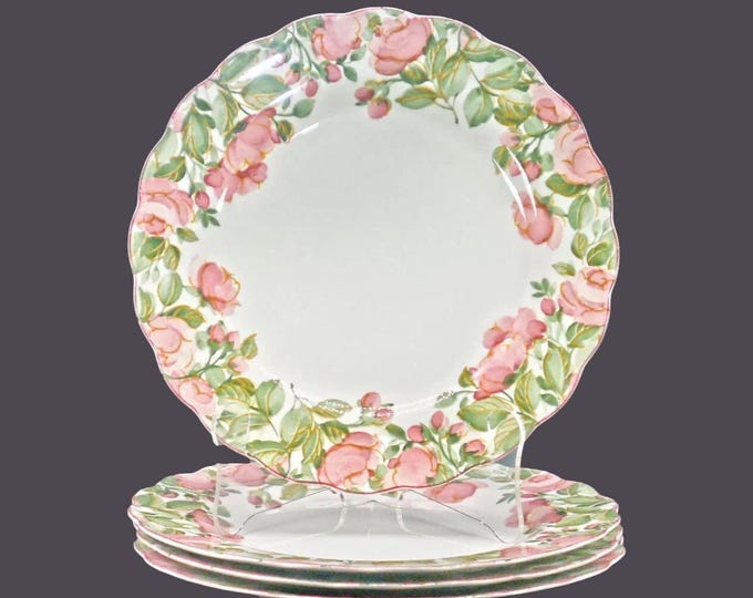 Vintage Nikko Precious 9303 dinner plates. Japan. Set of 4. Flaw.