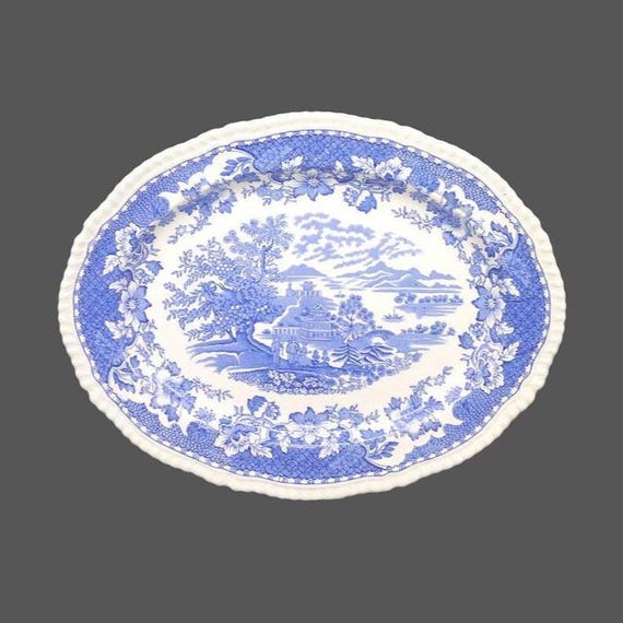 ヴィンテージのウッド＆サンズ社製シーフォースブルーのオーバル