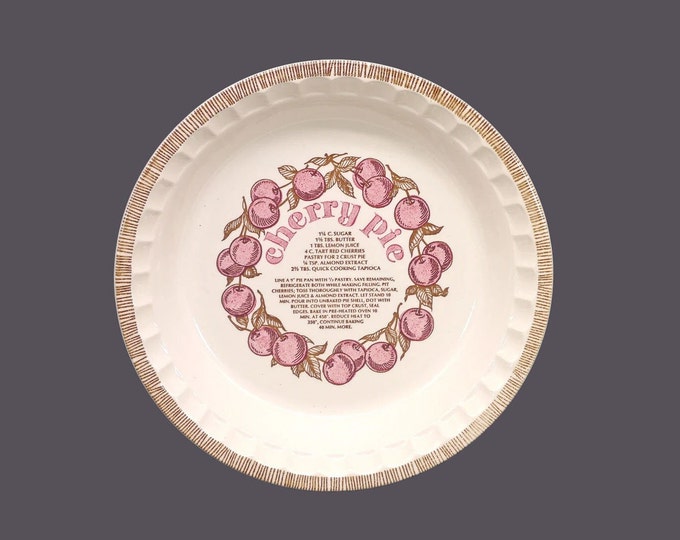 Royal China | Jeannette Cherry Pie recipe pie plate | pie baker made in USA.